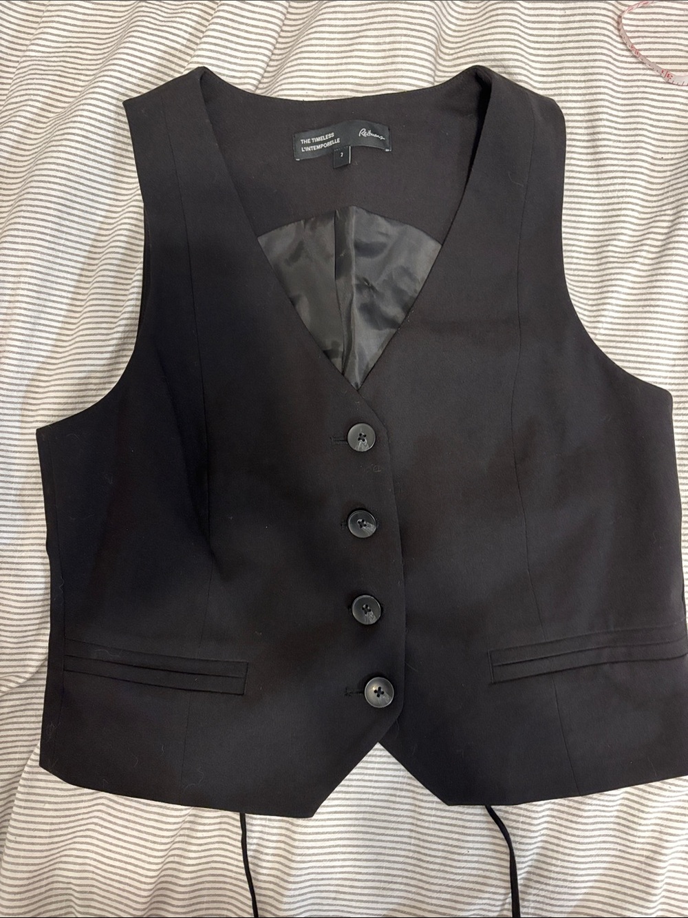 Reitmans Black Button-Front Women's Vest